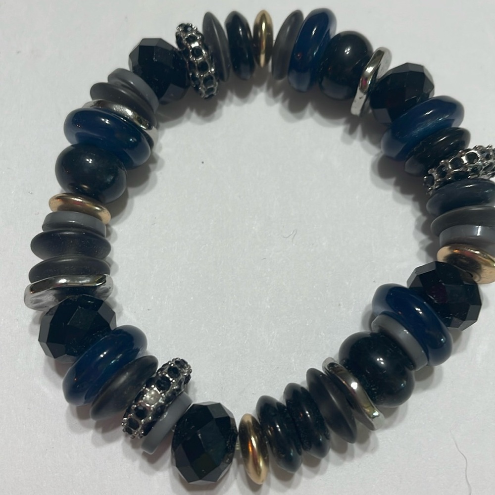 Navy Gold Silver Chicos bracelet